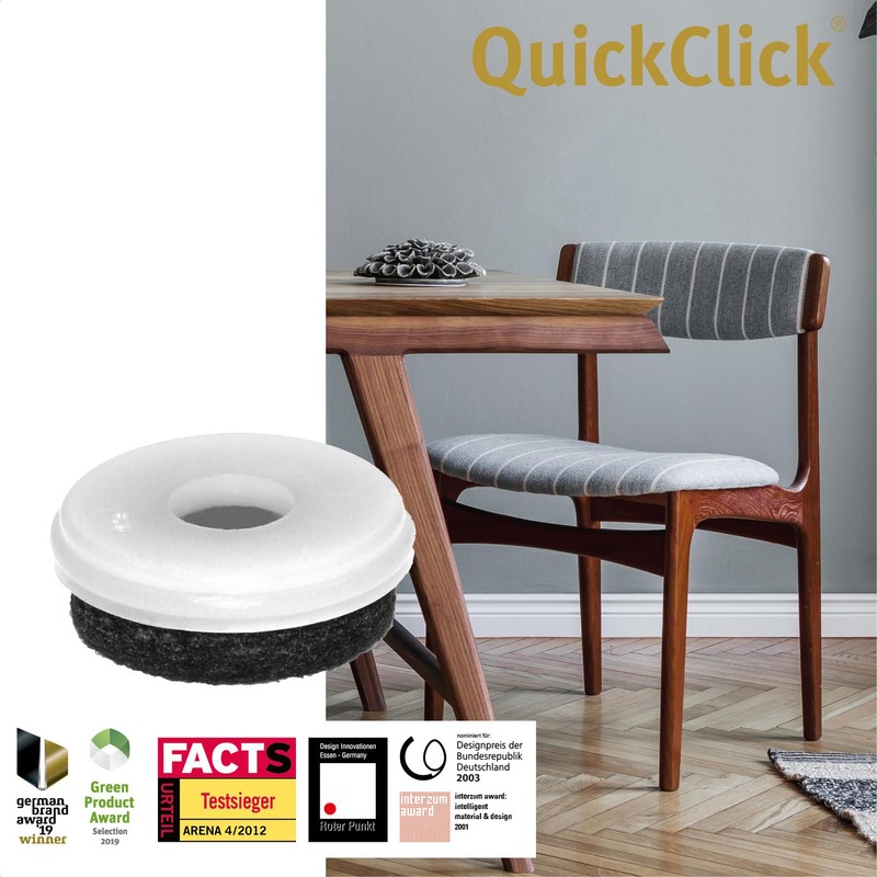 Wagner QuickClick® Chair Glides – Set of 8 Replacement Slider/'Natural