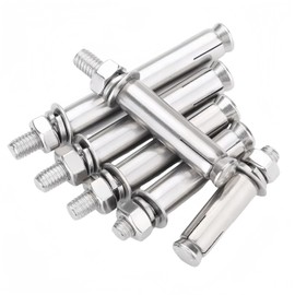 M6 x 80 mm External Hex Expansion Bolts Screw Sleeve Anchors, 304 Stainless Steel, 8Pcs