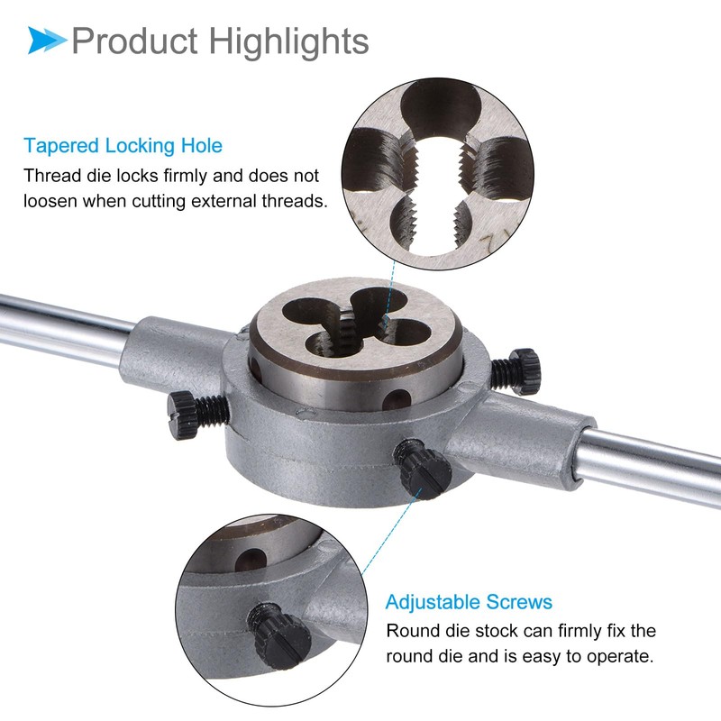 CoCud Die Stock Handle Set, M12 x 1.5 Thread Die