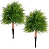 28" Artificial Cedar Topiary Ball Trees, 2 Pack Fake Plants