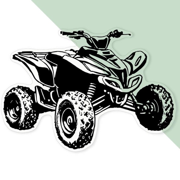 Extra Large 460mm 'ATV 4 Wheeler' Transparent/Clear Sticker Decal for
