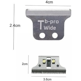 TB-PRO Detailer Trimmer Blade | Professional Adjustable | T-Wide | Sharp Replacement Blade | for Wahl 2215 | 8081 (Silver)