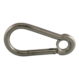 BOOTSTEILE BRAUER Pack of 2 Carabiner Hooks with Thimble 4 x 40 mm Stainless Steel A4