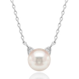 PAVOI Handpicked AAA+ Cat Ear Freshwater Cultured Pearl Necklace Pendant - White