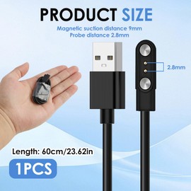 Ladegerät für Smartwatch, USB-Kabel 2-polig, 2,84 mm, magnetisches Laden, Kontaktabstand des Ladegeräts 2,8 mm, Universal-Ladekabel für Smartwatch