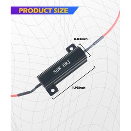 SCUARI 2PCS Resistor,Car Accessories LED Resistor Turn Signal,50W 6ohm Load Resistors LED Turn Signal,Aluminum Case Resistor,For Fix LED Bulb Fast Hyper Flash Turn Signal Blink Error Code (Black)