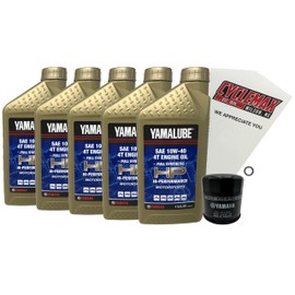 Cyclemax Full-Synthetic Yamalube Oil Change Kit compatible with 2020-2025 Yamaha YZFR1