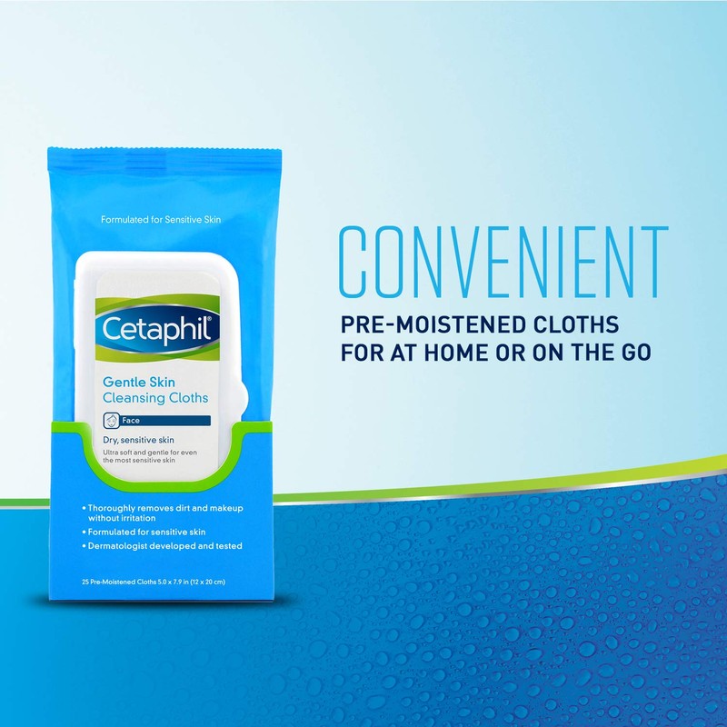 Cetaphil Gentle Skin Cleansing Cloths for Dry, Sensitive Skin, Face