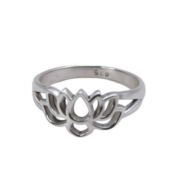 Lotusblütenring, 925 Sterling Silber Lotusring, handgemachter Lotusblütenschmuck, zierliches süßes Geschenk