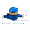 MEASUREMAN 3/4" Non-Pulsed Multi-Jet Cubic Meter Water Meter Brass Body
