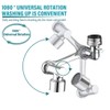 Bathroom Tap Attachment, Rotating Tap Attachment Extension Aerator, 1080 Degree