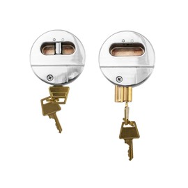 QWORK Heavy Duty Puck Lock and Hasp, High Security Steel Hidden Shackle Keyed Alike Padlocks with 2 Pcs Keys for Trucks, Gates, Vans and Vending Machines