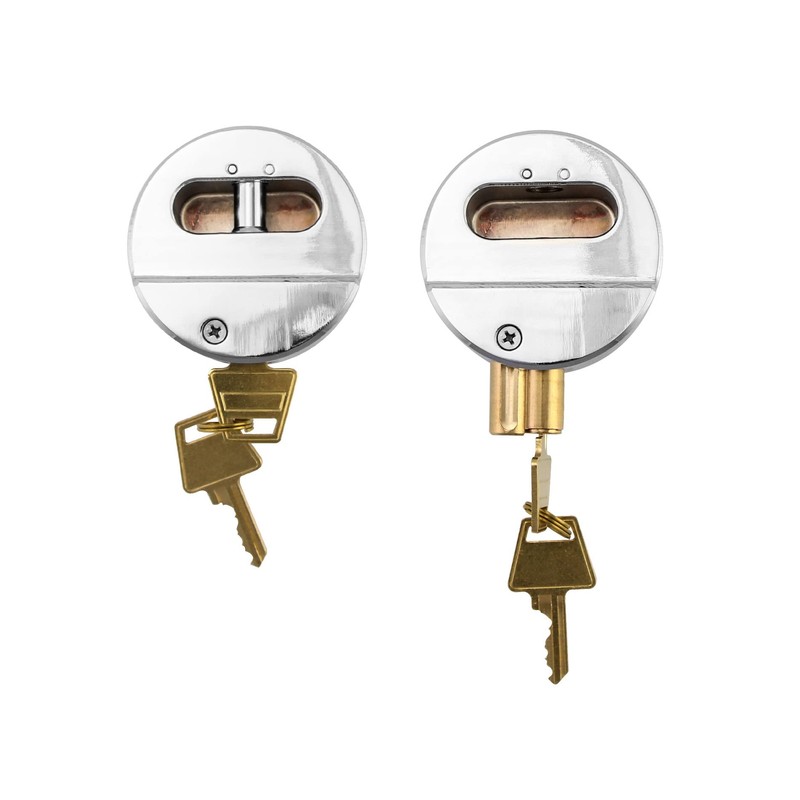 QWORK Heavy Duty Puck Lock and Hasp, High Security Steel