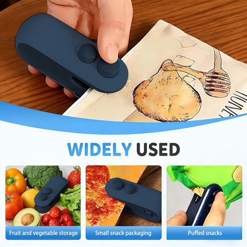 2 Pack Blue&Blue Mini Bag Sealer, 2-in-1 Portable Heat Sealer