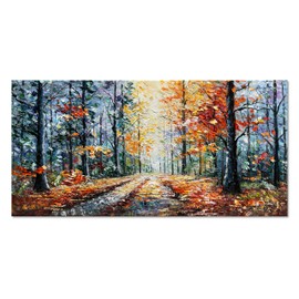 Diathou Art Hand painted Forest Landscape Oil Painting Modern Abstract Art Home Wall Deco art 24x48 inches