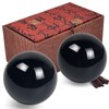 Fengshuibringluck 1.6IN Natural Crystal Baoding Chinese Health Balls for Hand Therapy, Exercise, and Stress Relief (Obsidian)