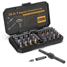 Bomivoi 34 in 1 Magnetic Screwdriver Set, DIY Ratchet Screwdriver Set, Multi Bit Magnetic Drive Sets with Ratcheting Handle, Handy Repair Tool Kit for Electronics, Bike, Furniture, DIY, Computer