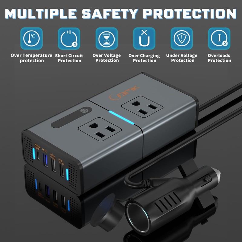 BMK 200W Car Power Inverter Newly Car Plug Adapter Outlet