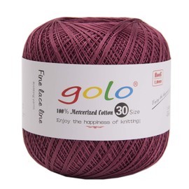 golo Crochet Thread Yarns fo Size 30 Cotton Yarn for Knitting Dark Red Yarn 10-701