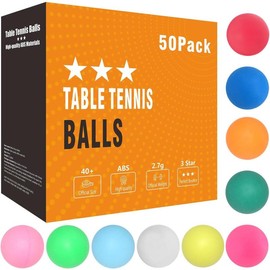 Ping Pong Balls 12 50 or 100 Pack: 3 Star Colored Table Tennis Balls for Outdoor Practice Party Games Cats Toys - Color: pack of 50 - multicolour