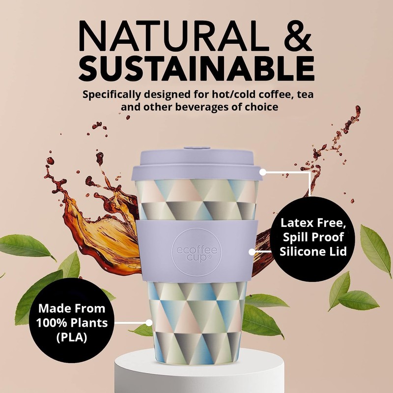 Ecoffee Cup 814 008 Reusable Eco Friendly Cup Saucer 400ml