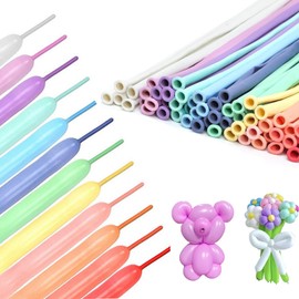 FineGood Art Elongated Balloons, 50 PCS Mixed Colors, Magic Balloons, Macaron Color, Art, Magic Balloons, Twist Decorations, Celebrations, Birthdays, Weddings (100)