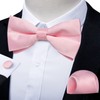 DiBanGu Silk Pink Bow Ties for Men Blush Pink Pre-tied