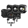 2pcs Motorcycle LED Spotlight White Yellow Dual Light Aluminum IP68