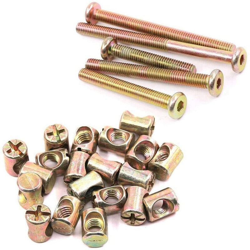 15 Sets Furniture Bolt Nut Set M6 Hex Socket Cap