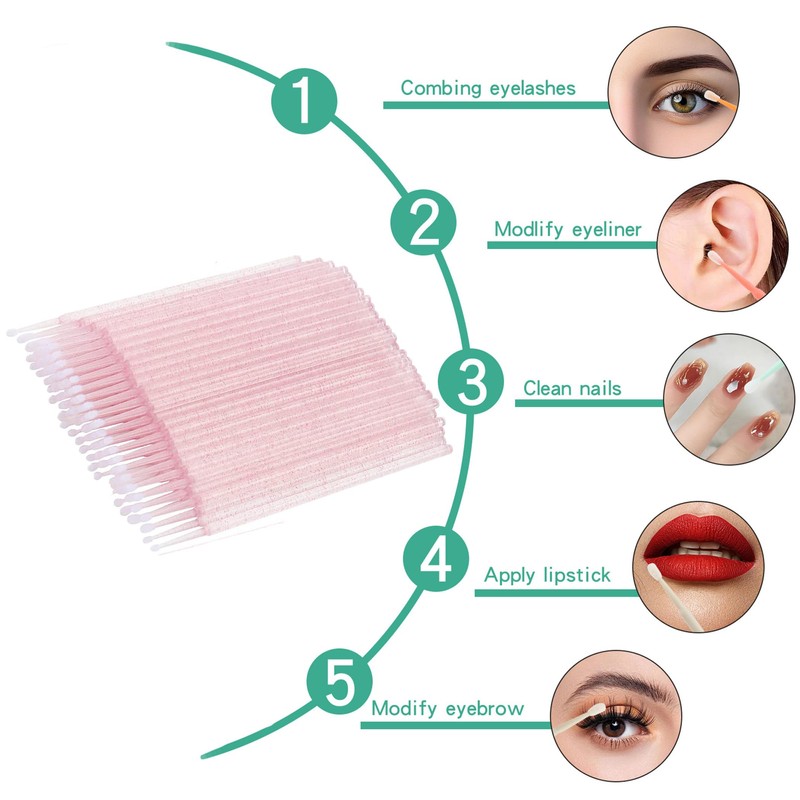 BUYBLIFE 200pcs Disposable Mascara Wands Lip Applicator Makeup Brush Sets,