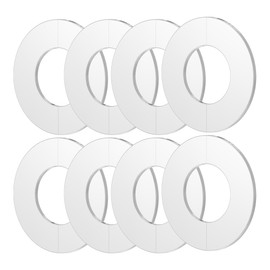 FOCMKEAS 8Pcs Wall Split Flange, Fit 1.26"(32mm) Diameter Pipe Stainless Steel Round Escutcheon Plate Wall-mounted Water Pipe Cover Accessories, Sliver