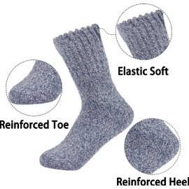 BomKinta Boot Socks for Women Winter Solid Thick Socks Soft Cozy Warm Socks Gifts for Women-Black Green Red Blue Brown -5 Pairs