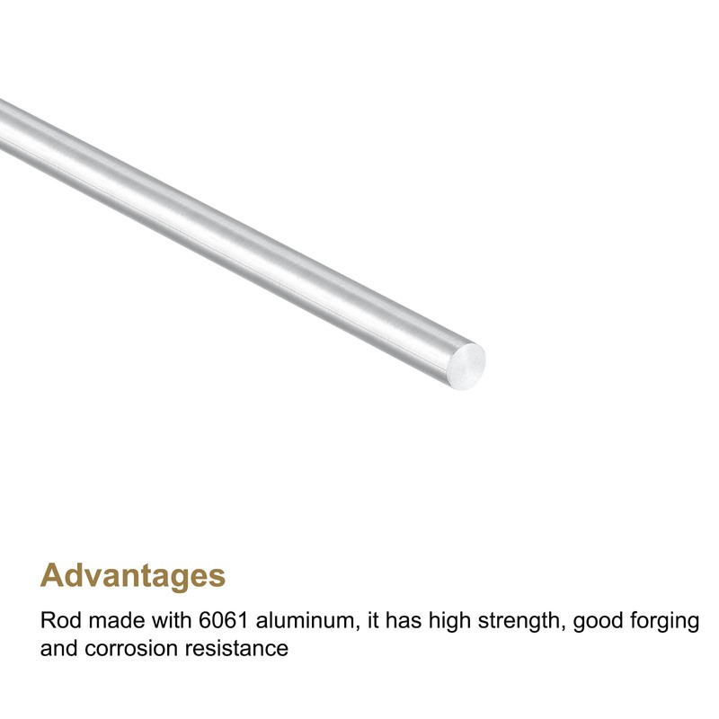 sourcing map 8 Pieces Solid Aluminum Round Rod 3mm Diameter