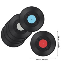 Cabilock 6pcs Vinyl Record Wall Decor: 11 Inch Plastic Decorative Fake Vinyl Records for Vintage Room Wall Art, 70s 80s 90s Music Party Decoration