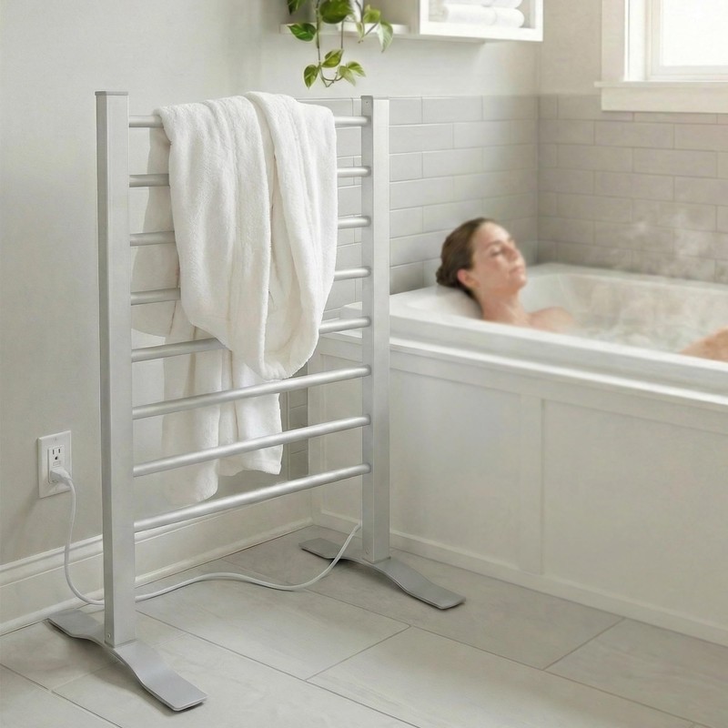 BVANQ Heated Towel Rack with Timer, 8-Bar Electric Towel Warmer