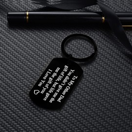 YEEQIN Stepdad Gifts Stepfather Gifts Dad Gift Ideas Stepdad Keychain Present Keychain Gift for Stepdad Birthday Father’s Day (black)