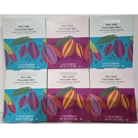 Trader Joe Mini Dark & Milk Chocolate Bars Super Smooth Belgian Chocolate 3.17oz 90g (Six Boxes)