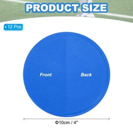 PATIKIL Spot Markers 4 Inch, 12 Pcs Non-Slip Floor Dots Agility Markers Flat Field Cones Poly Dots for Gym PE Speed Training Dance Soccer Basketball Sports, Blue