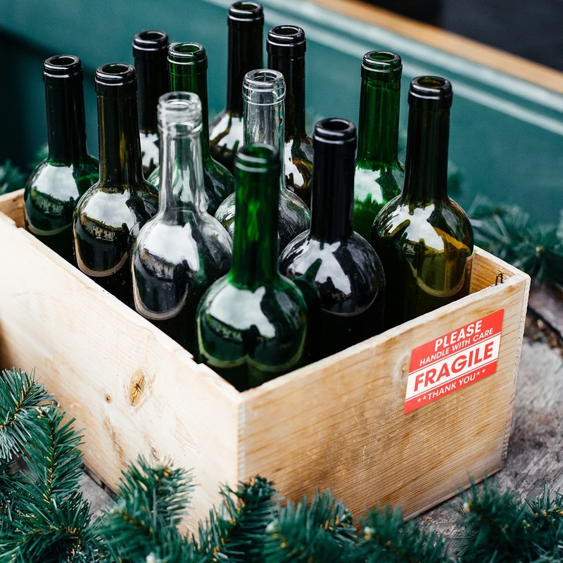 Batrical Fragile Stickers for Shipping and Moving 1 Rolls 1"x3"