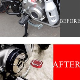 Brake Pedal Peg Pad Compatible with Hunter Cub CT125 Trail 125 2020 2021 2022 2023 2024 Motorbike CNC 3D Cleats Non-Slip Brake Footpeg Pads Red