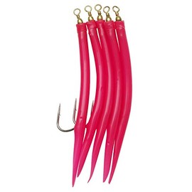 Kinetic Rubber Makk Available in Five Colours and Sizes, Pack of 5, Perma Steel Hooks (Pink, 10/0)