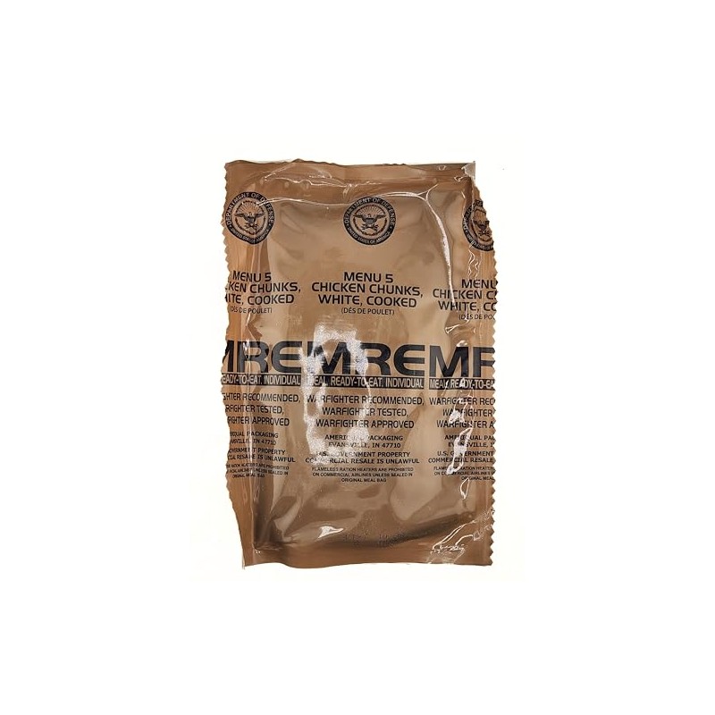 Genuine Military MRE - Menu 5 Chicken Chunks with 2026