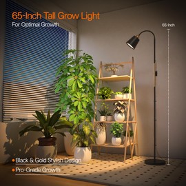 Bstrip Grow Light for Indoor Plants, 65" Tall Standing Grow Light, 18W Non-Dimmable LED Plant Light with Optical Lens, Full Spectrum Plant Light with Flexible Gooseneck & Smart Timer