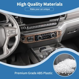 PDKLIN for Silverado Center Dash AC Control Panel Trim Cover for Chevy Silverado 2022 2023 2024 Wood Grain Interior Accessories 1pcs