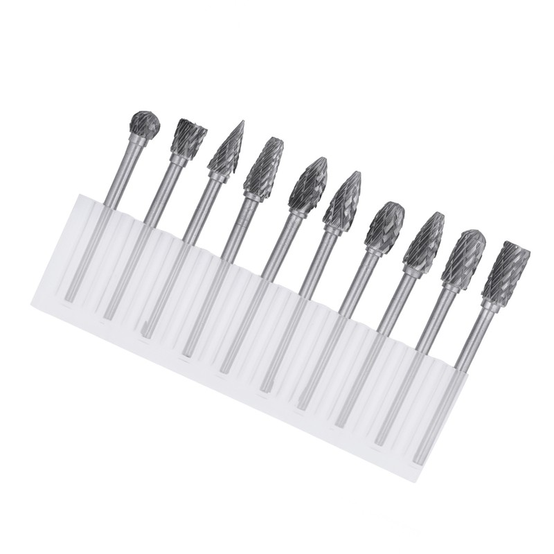 One Set 10 Tungsten Steel Carbide Burrs for Rotary Tool