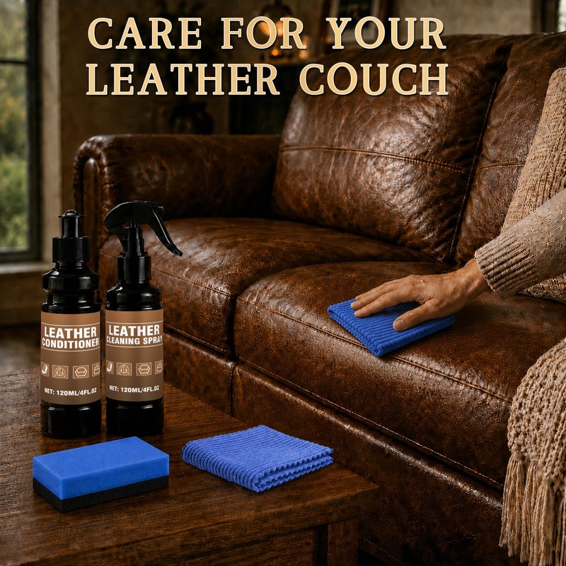 Nozerix Leather Cleaner and Conditioner, Leather Cleaning Kit, Leather Conditioner,