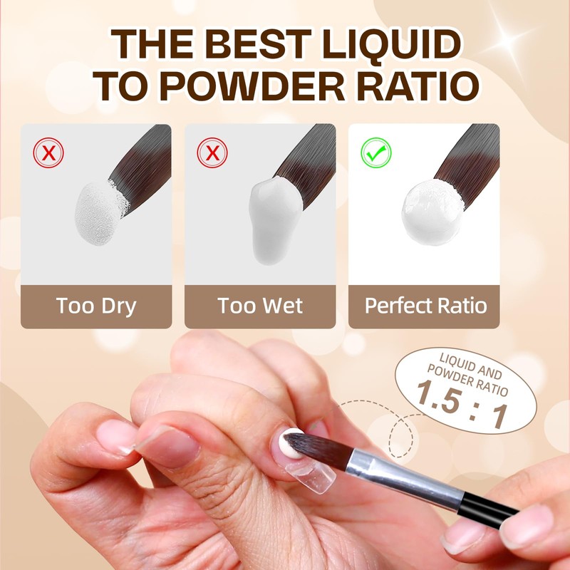 Pratice Hand for Acrylic Nails, Acrylic Nail Kit, Liquid Monomer
