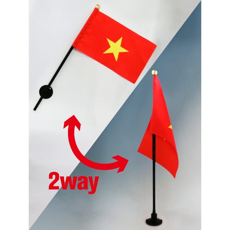 Vietnam Flag [Mini Flag Pole with Suction Cup with high-grade