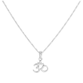 Sterling Silver Om Necklace 16 Inches Chain