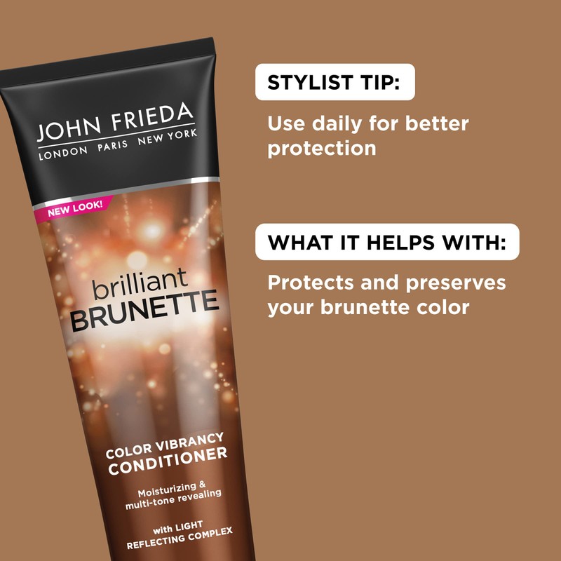 John Frieda Brilliant Brunette, Color Boosting Conditioner, Enhances and Protects